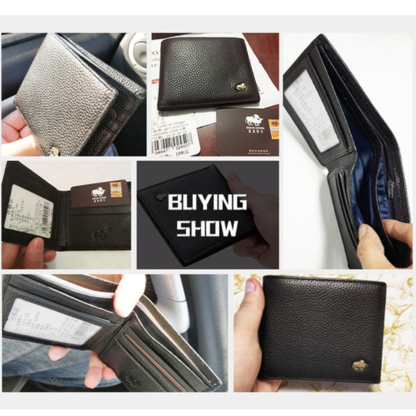 [variant_title] - BISON DENIM Leather Men Wallet Brand Luxury Leather Wallets Office Male Wallet Mature Man Bifold Wallet Small Purse N4470-3