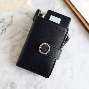 Black - Women Wallets Small Fashion Brand Leather Purse Women Ladies Card Bag For Women 2018 Clutch Women Female Purse Money Clip Wallet