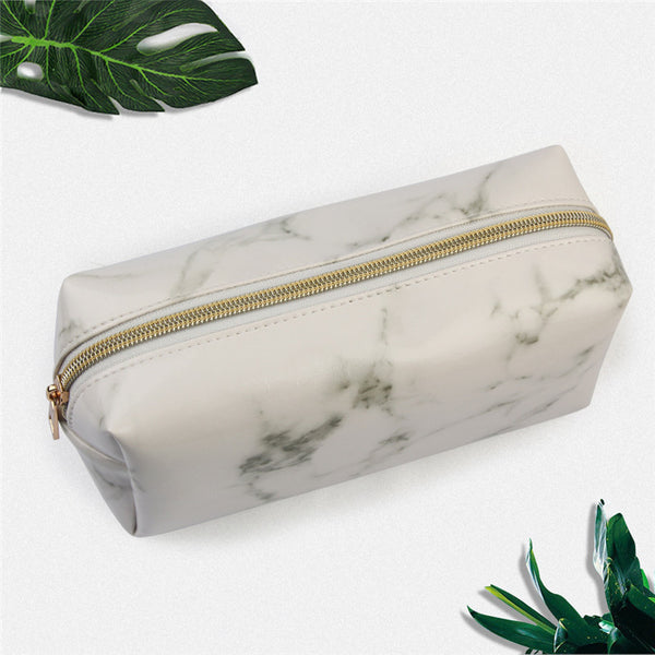 [variant_title] - 1PC Empty Marbling PU Brush Bag Portable Marble Cosmetic Handbag Pouch Beauty Make Up Brush Holder Bag Organizer Pouch Pocket
