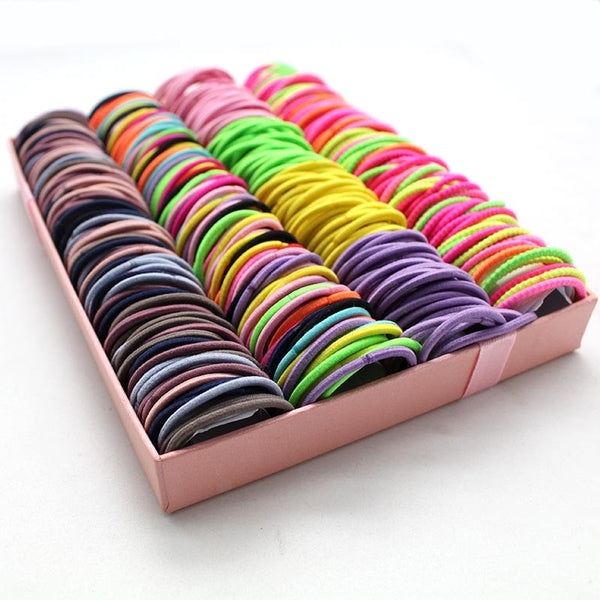 [variant_title] - 100pcs/lot 3CM Hair Accessories girls Rubber bands Scrunchy Elastic Hair Bands kids baby Headband decorations ties Gum for hair