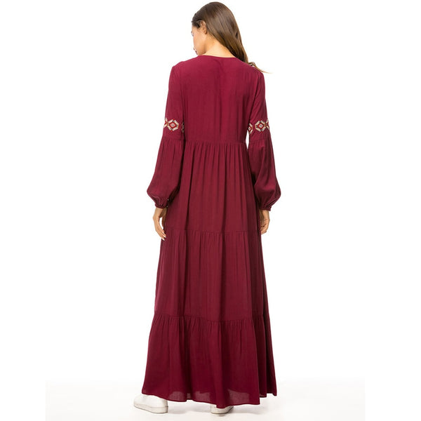 [variant_title] - Abayas For Muslim Women Long Dress Large Qatar UAE Turkish Islamic Malaysia Ruffle Pleated Dress  Robe Musulmane Kaftan Dubai