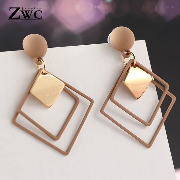 ZWC Fashion New Women's Acrylic Drop Earrings Hot Selling Long Dangling Earrings Gift For Women Party Wedding Jewelry Brincos