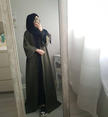 Army Green / L - 2019 Abaya Dubai Muslim Dress Kaftan Kimono Bangladesh Robe Musulmane Islamic Clothing Caftan Marocain Turkish UAE Eid Gift Part