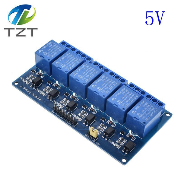 6 channel 5v - TZT 5v 1 2 4 6 8 channel relay module with optocoupler. Relay Output 1 /2 /4 /6 / 8 way relay module 12V  for arduino blue