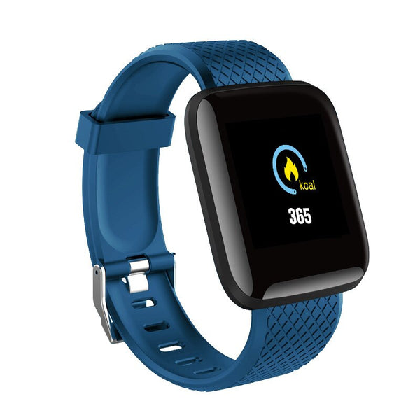 Blue - Smart Watch Men Blood Pressure Heart Rate Monitor Milanese Stainless Steel Smart Wristband Sport Fitness tracker Smart watch+Box