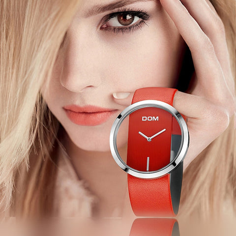 [variant_title] - DOM Watch Women luxury Fashion Casual 30 m waterproof quartz watches genuine leather strap sport Ladies elegant wrist watch girl