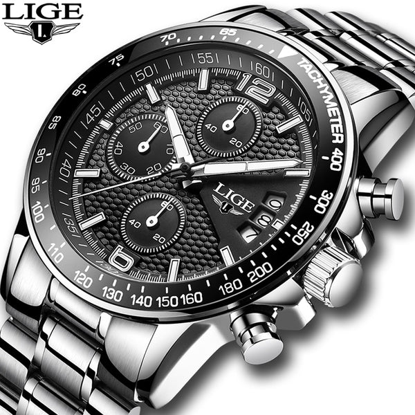 [variant_title] - 2018 New LIGE Mens Watches Top Brand Luxury Stopwatch Sport waterproof Quartz Watch Man Fashion Business Clock relogio masculino