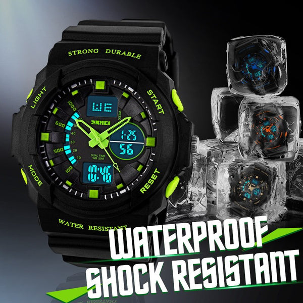 [variant_title] - SKMEI Shock Resistant Watches Waterproof Men Women Kids Outdoor Sport Timing Watch Multifunction Children Fashion Wristwatches