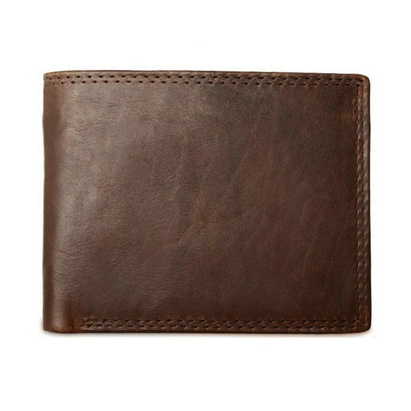Dark Brown wallet - GENODERN Cow Leather Men Wallets with Coin Pocket Vintage Male Purse Function Brown Genuine Leather Men Wallet with Card Holders