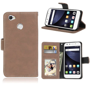 beige / Leather - Flip Bag For ZTE Blade A6 Case High Quality Flip Leather Case For ZTE Blade A6 Wallet Style Stand Cover For ZTE Blade A6 Lite