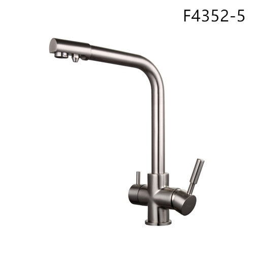 F4352 5 - Frap New Black Kitchen sink Faucet mixer Seven Letter Design 360 Degree Rotation Water Purification tap Dual Handle F4352 series