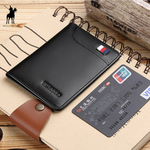 [variant_title] - WILLIAMPOLO Mens Wallet Slim Business Card Credit Card Card Holder Purse Real Cowhide Men Fashion Casual Mini Card Bag Bifolds