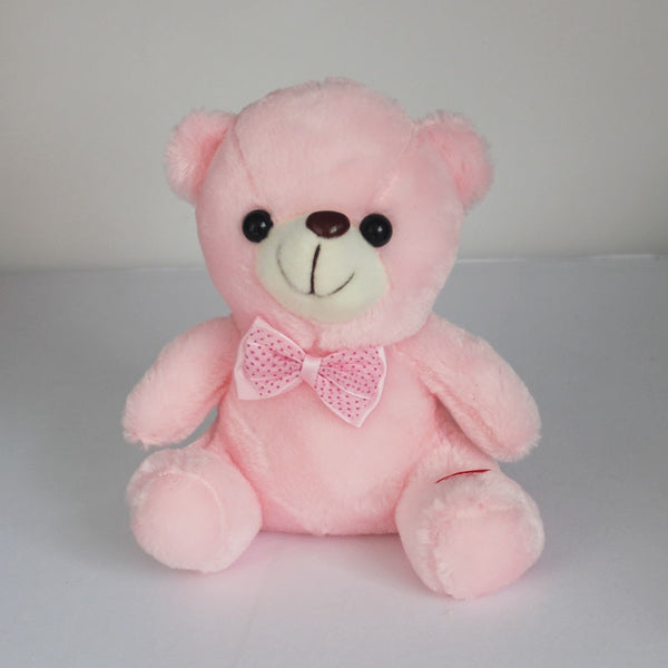 Pink - 20CM Colorful Glowing  Luminous Plush Baby Toys Lighting Stuffed Bear Teddy Bear Lovely Gifts for Kids