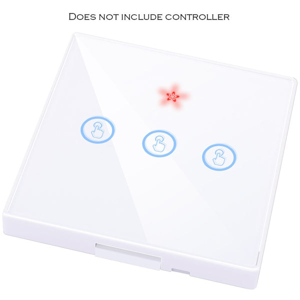 3 gang Switch WHITE - SMATRUL smart Wireless touch Switch Light RF Remote Control Glass Screen 1 2 3 gang Wall Panel button 110V 220 Receiver led Lamp