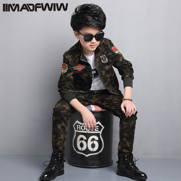 [variant_title] - Boy and girls' camouflage suits 2017 new children's clothing spring uniforms Korean version of the spring children in the two-