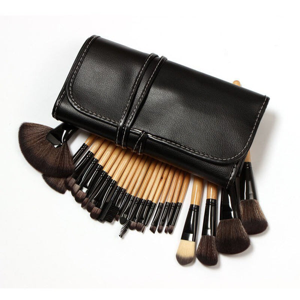 [variant_title] - Aigomc makeup brushes set ! 24 pcs Wood Makeup Brushes Cosmetic Make Up Set Kit Pouch Bag Black powder brush brochas pinceis hot