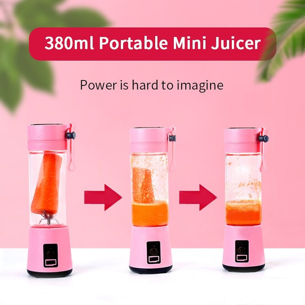 [variant_title] - WXB USB Charging 4 Blades Portable Juicer Juice Smoothie Smothie Maker Smoothie Blender  Extractor Batidora Be Machine Mixer