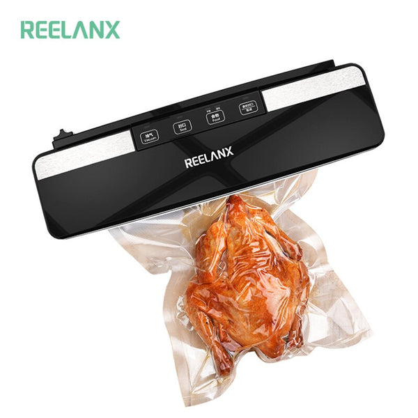 [variant_title] - REELANX Vacuum Sealer V2 125W Built-in Cutter Automatic Food Packing Machine 10 Free Bags Best Vacuum Packer for Kitchen