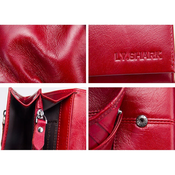 [variant_title] - LY.SHARK Bags For Women 2018 Genuine Leather Wallet Women Purse Wallet For Credit Card Holder Walet Red Women Clutch Money Bag