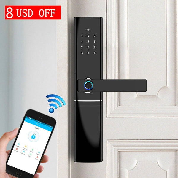 [variant_title] - Smart Fingerprint Door Lock  Security  Intelligent Lock  Biometric Electronic Wifi Door Lock With Bluetooth APP Unlock