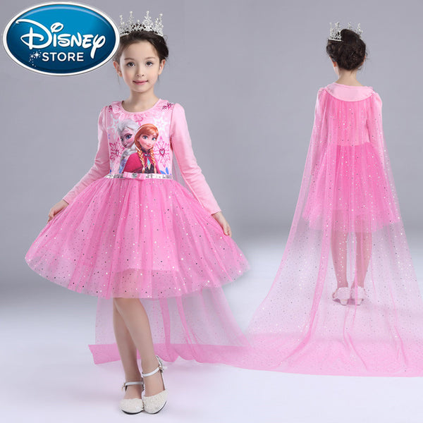 [variant_title] - Disney Frozen dress elza children's Snow White gauze frozen princess birthday surprise girl christmas anna dress infant costumes