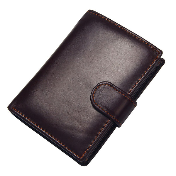 Coffee - Vintage Men's Short Wallet Men Genuine Leather Clutch Wallets Purses First Layer Real Leather Multi-Card Bit Retro Card Holder