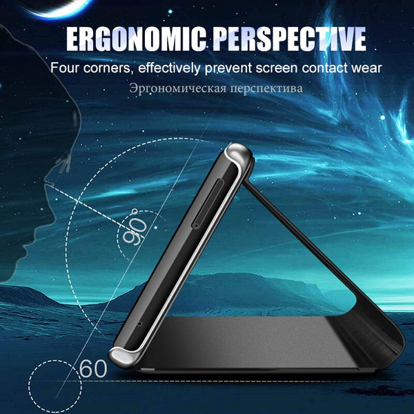 [variant_title] - ZNP Full Cover Smart Mirror View Flip Phone Case For Samsung Galaxy S8 S9 S10 Plus S10E Cases For Samsung Note 8 9 S7 Edge Case
