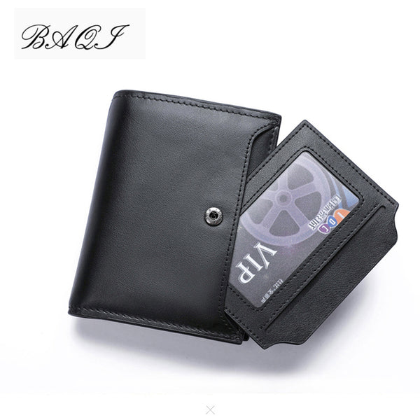 [variant_title] - BAQI Brand Men Wallets Genuine Leather Cow Leather High Quality Coin Purse 2019 Fashion Card Holder Man Zipper Wallets Short