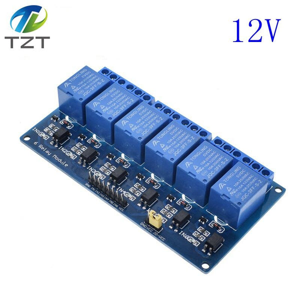 6 channel 12v - TZT 5v 1 2 4 6 8 channel relay module with optocoupler. Relay Output 1 /2 /4 /6 / 8 way relay module 12V  for arduino blue