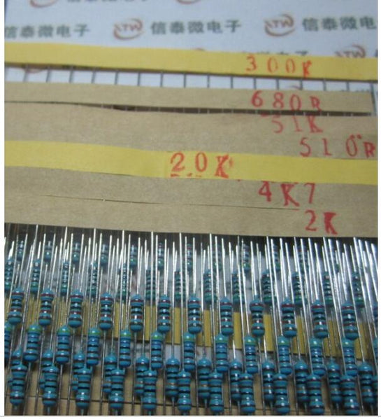 Set 600pcs 30 Kind 1/4W Resistance 1% Metal Film Resistor Assorted Kit Each 20 Free Shipping for arduino