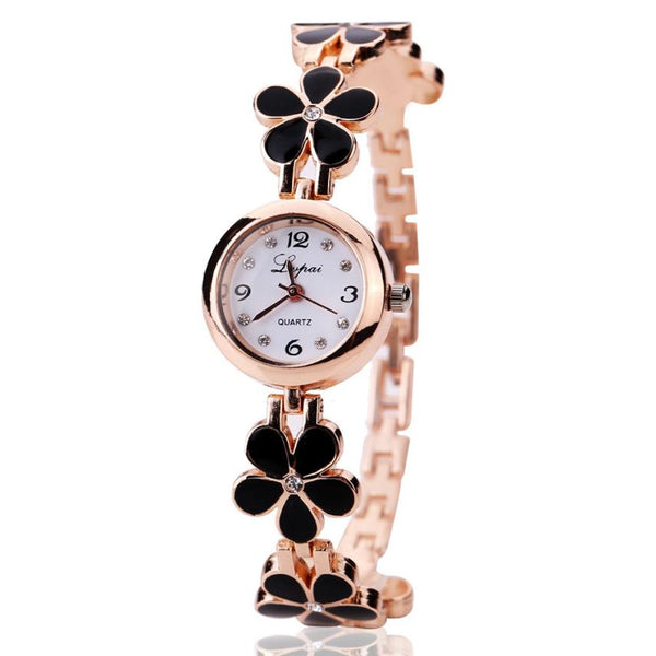 Black - LVPAI Bracelet Watch Relogio Feminino Watch Women Fashion Montre Femme Women Watches Quartz-Watch Wristwatches Top Gifts B50