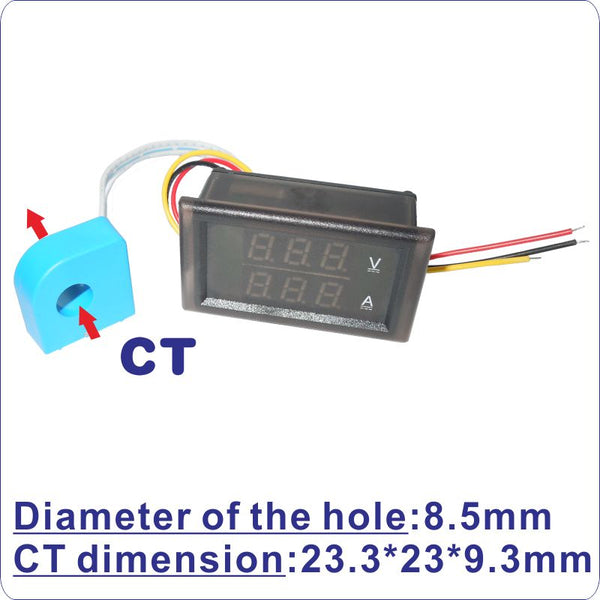 [variant_title] - YB28VA DC Voltage Current Meter 10A 20A 50A 100A 0-100V 300V 600V Hall LED Digital Voltmeter Ammeter Dual Meter Ampere Amp Volt