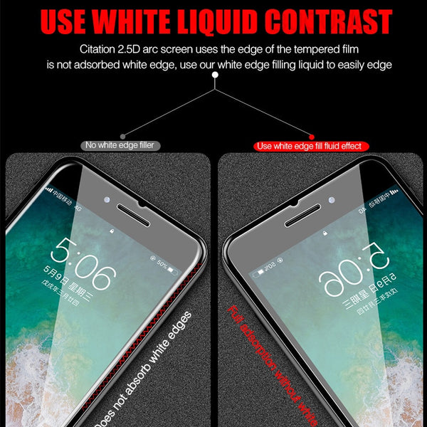 [variant_title] - 3Pcs Full Cover Glass on the For  iPhone X XS Max XR Tempered Glass For iPhone 7 8 6 6s Plus 5 5S SE Screen Protector Film