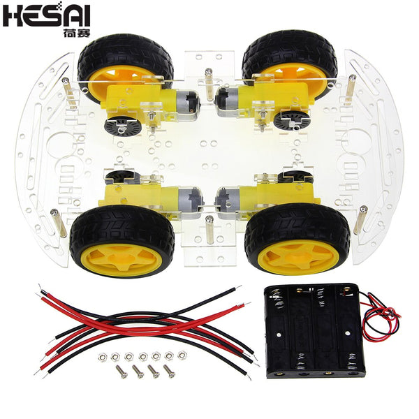 [variant_title] - Smart Car Kit 4WD Smart Robot Car Chassis Kits with Speed Encoder and Battery Box for arduino Diy Kit