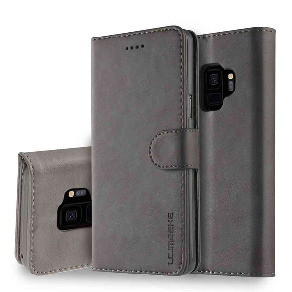 Gray / For Samsung S9 Plus - Luxury Leather Flip Case For Samsung Galaxy S9 S9 Plus Soft Silicone Cover Card Holder Wallet Case For Samsung S9 Plus Coque