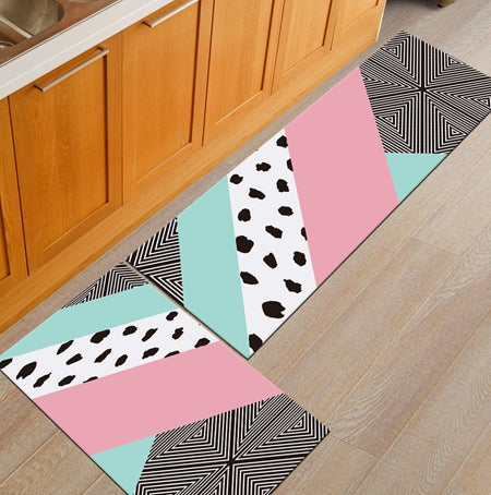 Mat10 / 50x80cm - Nordic Geometric Creative Kitchen Mat Anti-Slip Bathroom Carpet Slip-Resistant Washable Entrance Door Mat Hallway Floor Area Rug