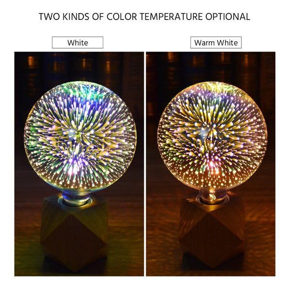 [variant_title] - Novelty 3D Fireworks Effect Vintage Incandescent Bulbs Retro Edison lamp E27 110V-220V Decoration lights A60 ST64 G80 G95 G125