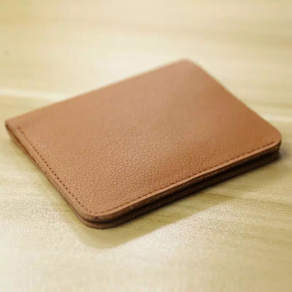 Khaki - ALAVCHNV ultra - thin mini wallet male short paragraph leather vertical money wallet soft HYMN1009