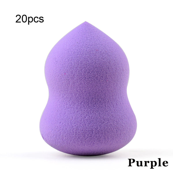 M Purple 20pcs gourd - New Medium Makeup Sponge Water drop shape Make up Foundation Puff Concealer Powder Smooth Beauty Cosmetic makeup sponge tool