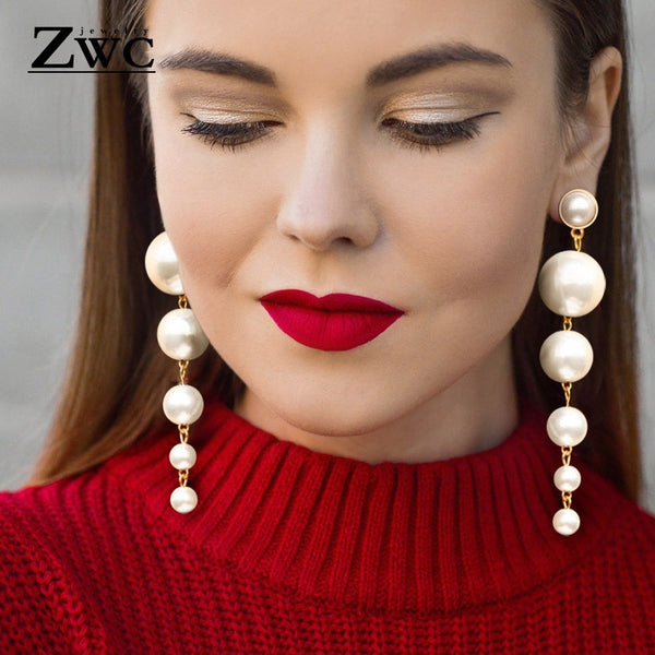 ZWC Fashion New Women's Acrylic Drop Earrings Hot Selling Long Dangling Earrings Gift For Women Party Wedding Jewelry Brincos