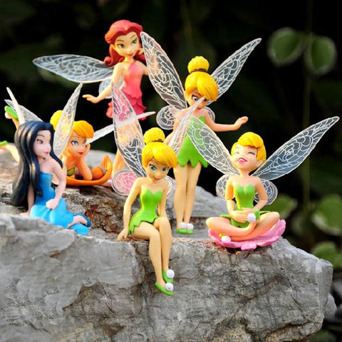 [variant_title] - 6pcs/Set Kids Gift Tinkerbell Dolls Flying Flower Fairy Children Animation Cartoon Toys Girls Dolls Baby Toy Decoration WX09 (Multicolor)