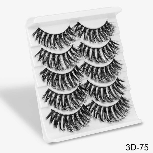 3D-75 - SEXYSHEEP 5Pairs 3D Mink Hair False Eyelashes Natural/Thick Long Eye Lashes Wispy Makeup Beauty Extension Tools