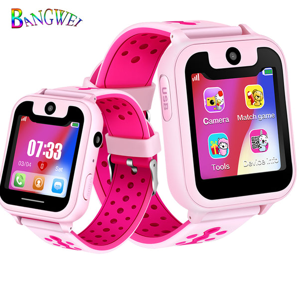 [variant_title] - BANGWEI Simple Kid Smart Watch Boys Girls Baby Watch LBS Position Tracker Phone Answer Children Watch Support for Android phones