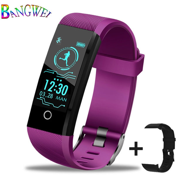 purple band - 2019New Smartwatch Men Fitness Tracker Pedometer Sport Watch Blood Pressure Heart Rate Monitor Women Smart Watch for ios Android