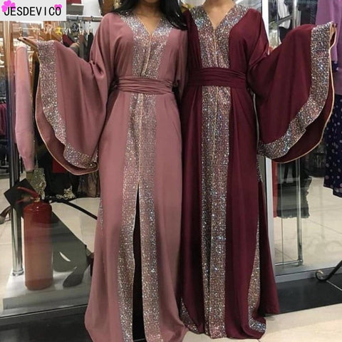 [variant_title] - Luxurious Femme Kimono Kaftan Handstudded Robe Dubai Islam Muslim Hijab Dress Abayas Caftan Marocain Qatar Oman Turkey  Clothing