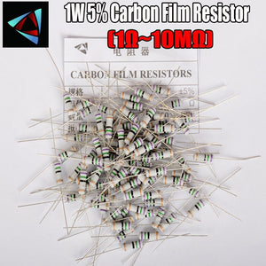 [variant_title] - 20pcs 1W 1R~10M 5%  Carbon Film Resistor  1K 1.5K 2.2K 4.7K 10K 22K 47K 100K 100 220 1K5 2K2 4K7 ohm resistance Carbon Film