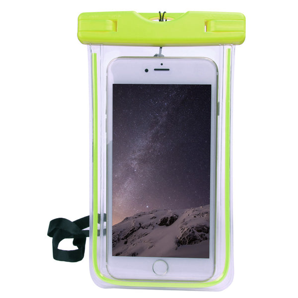 Fluorescent green - Universal Cover Waterproof Phone Case For iPhone 7 6S Coque Pouch Waterproof Bag Case For Samsung Galaxy S8 Swim Waterproof Case