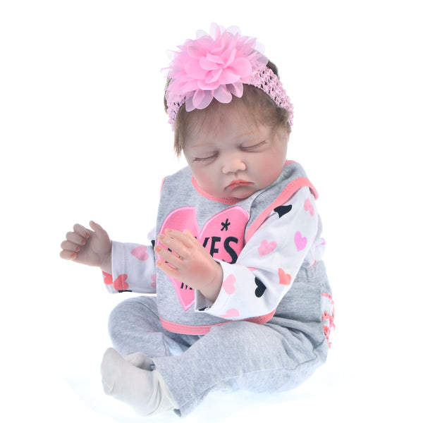 [variant_title] - Lifelike Reborn Doll Soft Silicone 22" 55cm Realistic Sleeping Girl Princess Lovely Baby Dolls For Kid Birthday Gift Toddler Toy (closed eyes 22 inch about 55 cm)