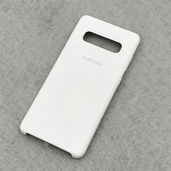White / For S10 Plus - S10 Case Original Samsung Galaxy S10 Plus/S10e Silky Silicone Cover High Quality Soft-Touch Back Protective Shell S 10 + S10 E
