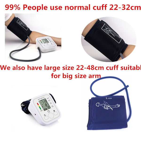 [variant_title] - Automatic Digital Arm Blood Pressure Monitor BP Sphygmomanometer Pressure Gauge Meter Tonometer for Measuring Arterial Pressure